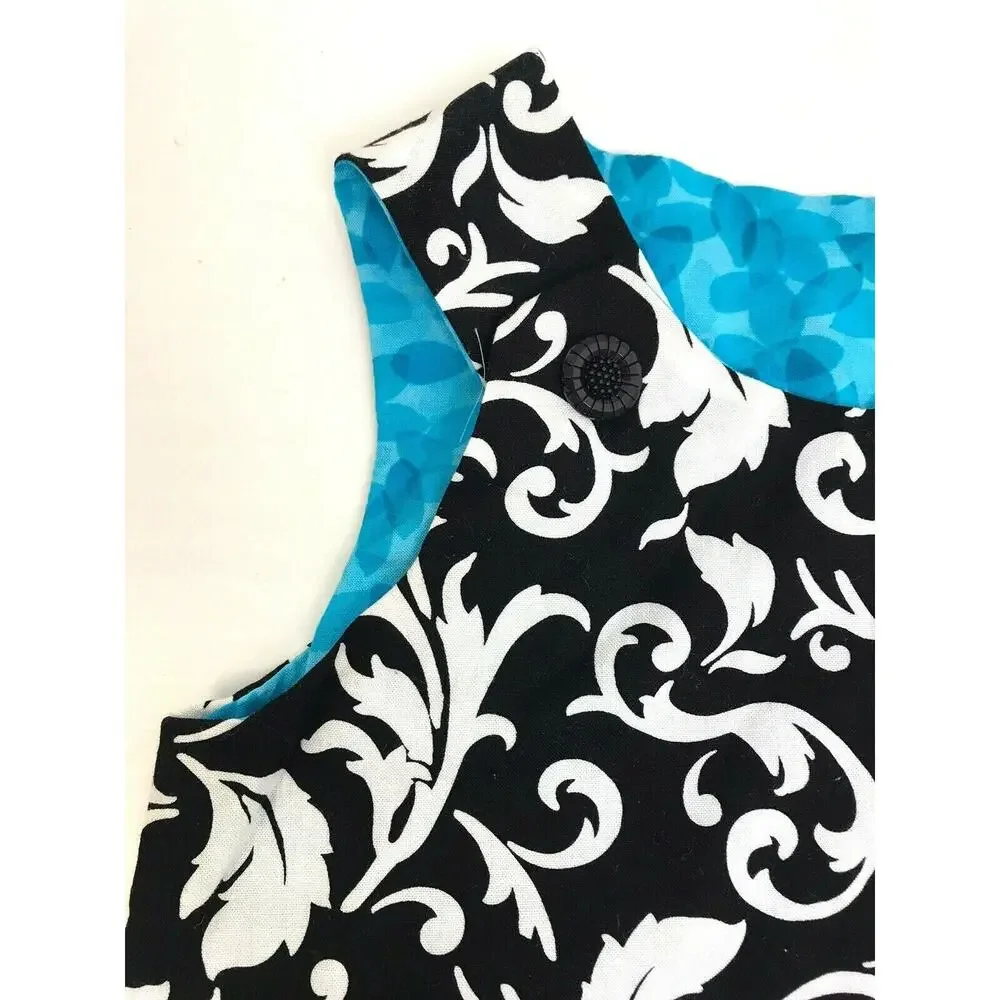 Tiffany's Tea Party Girl's 3T A Line Jumper Cotton Black Blue Dress